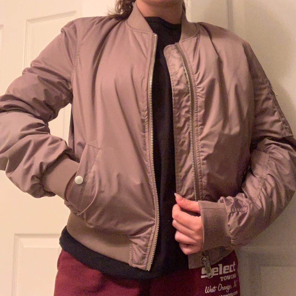 forever 21 dusty rose bomber jacket